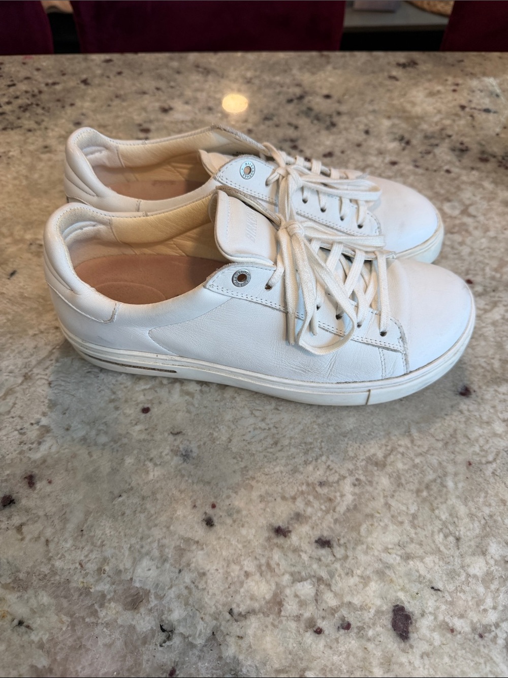 Birkenstock White Leather Low-Top Sneakers ladies 9 men’s 7